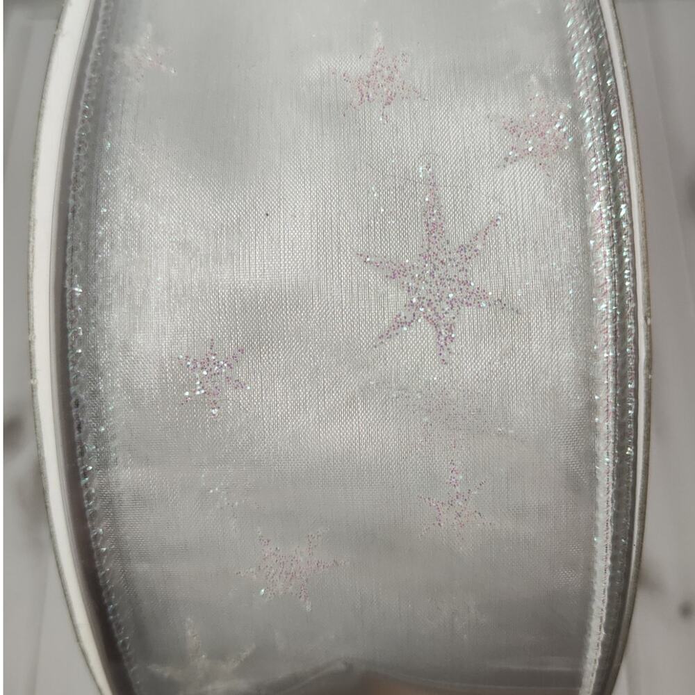Snowflakes Wired Ribbon 55 Yards, 2.5 Inches Wide Wreaths, Bows, or the Tree NOS